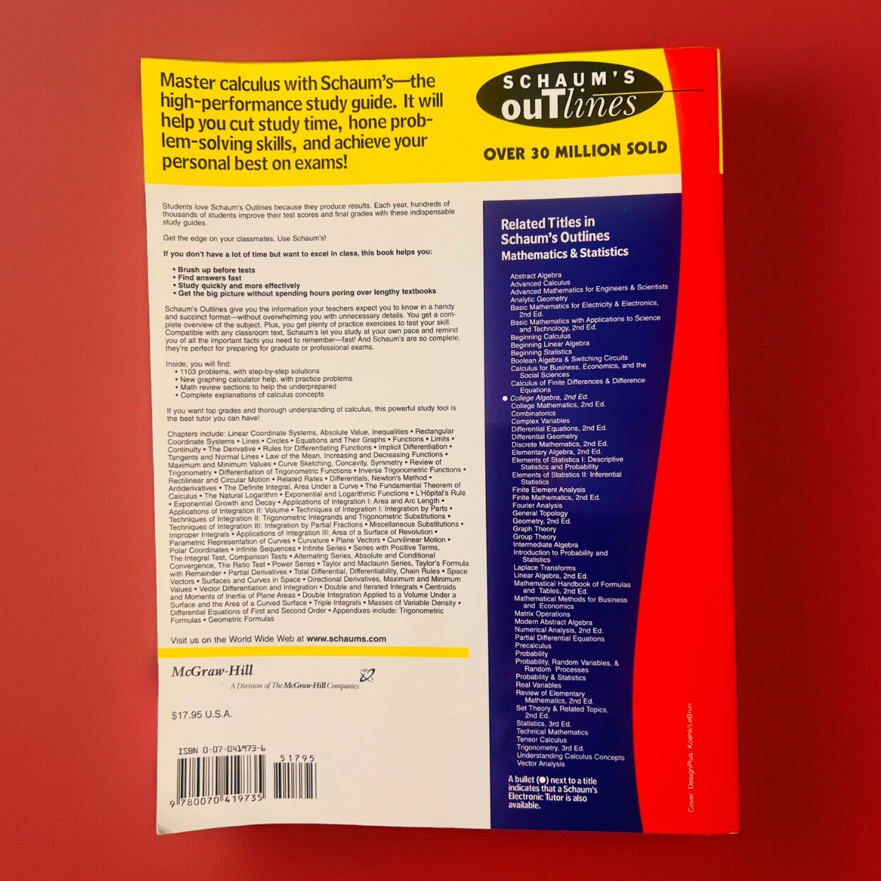 Schaum’s Outline of Calculus by Elliott Mendelson, Frank Ayres Jr – Trade Paperb