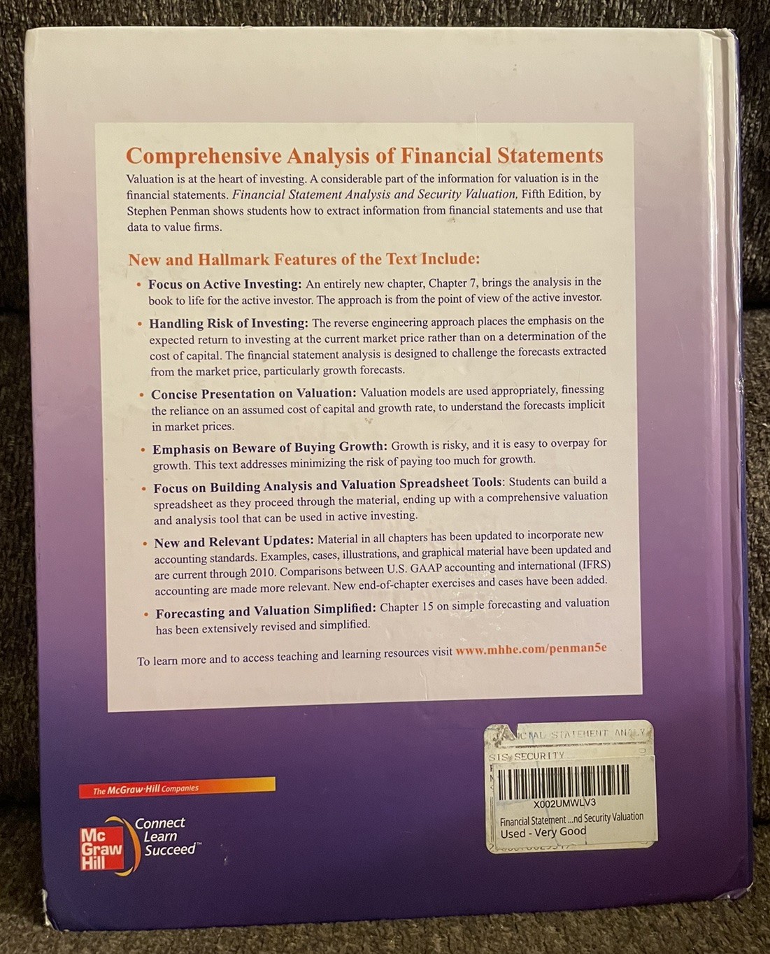 Financial Statement Analysis and – Hardcover, by Penman Stephen – Very Good