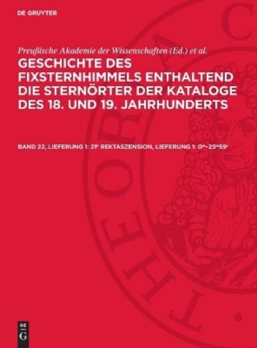 21h Rektaszension, Lieferung 1: 0m-25m59s (Hardback)