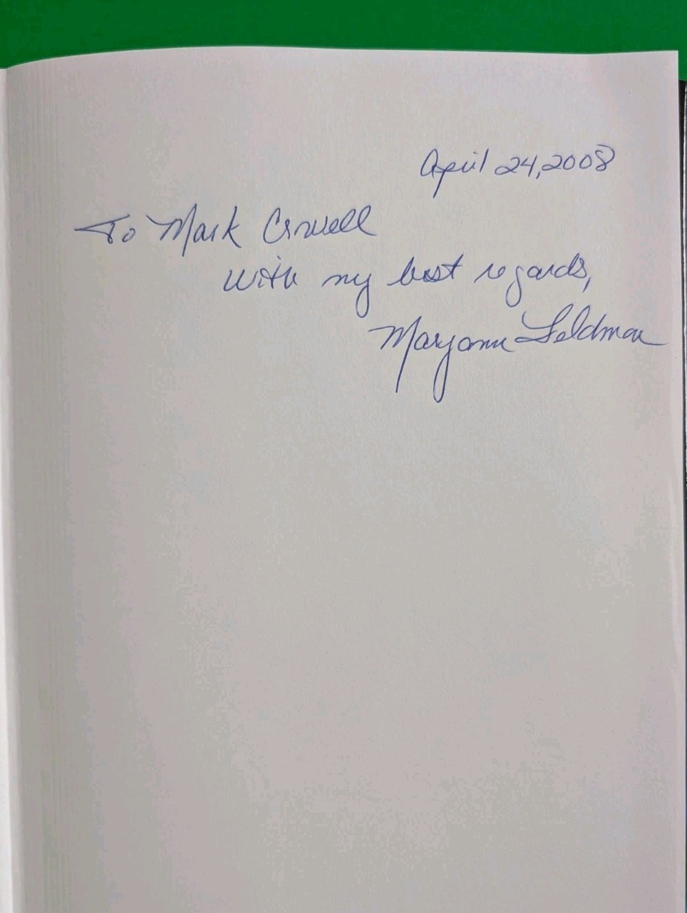 SIGNED Cluster Genesis Feldman 2006 Oxford HC Association Copy to Mark Crowell