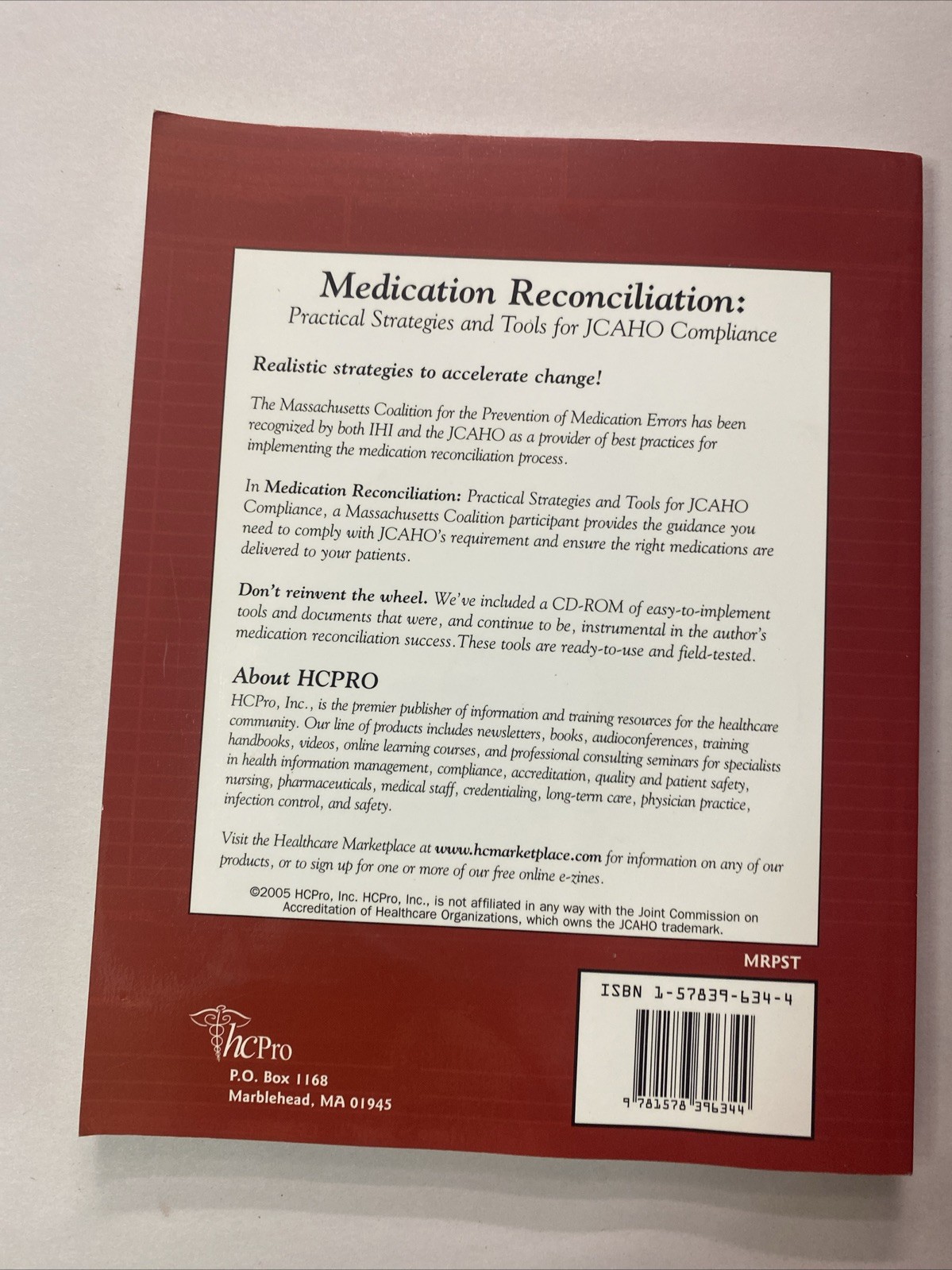 Medication Reconciliation : Practical Strategies and Tools for JCAHO…