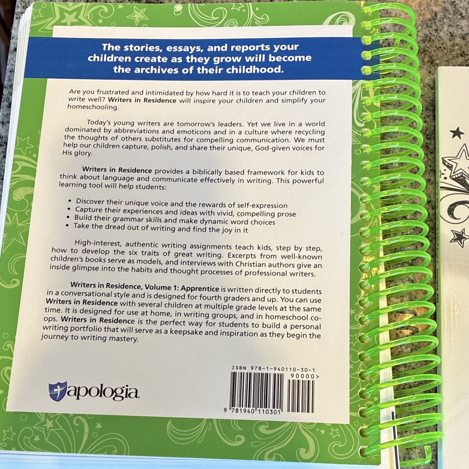 Apologia Writers in Residence Student Text & Workbook Vol 1 + Answer Key