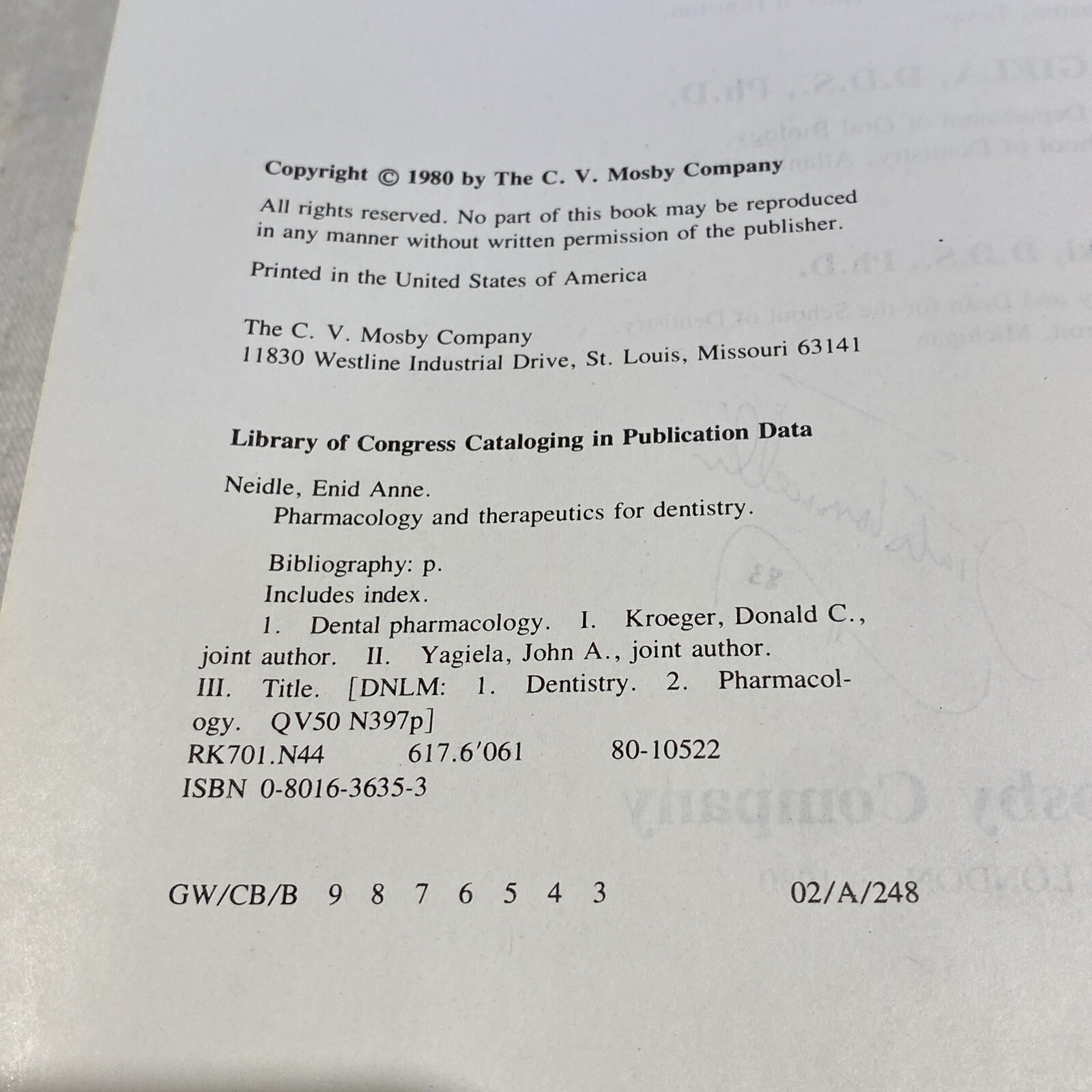 Rare 1st Edition Pharmacology and Therapeutics for Dentistry- Hardcover 1980