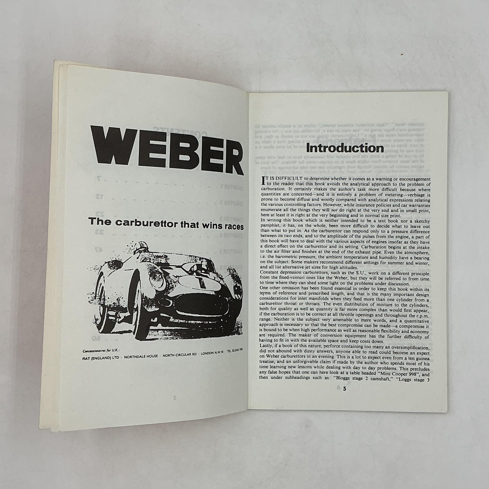 Vintage WEBER CARBURETTORS John Passini Paperback 1973 United Kingdom 2 Vols