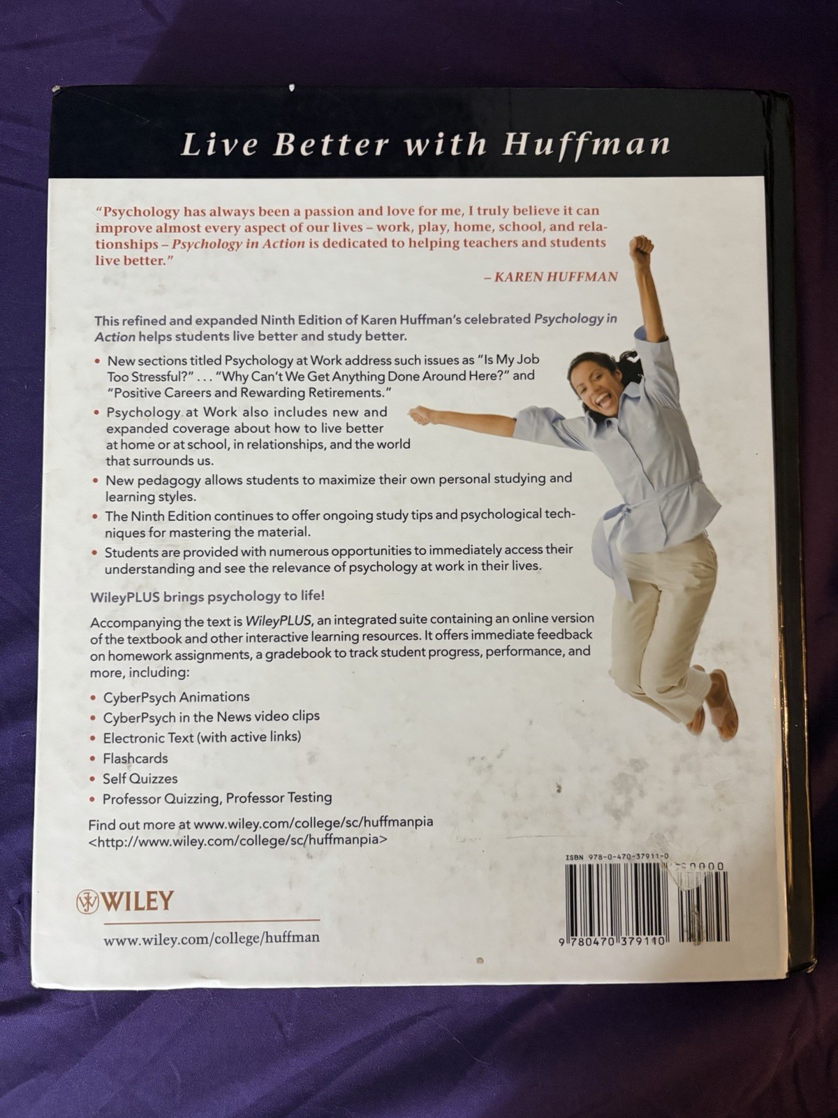 Psychology In Action 9th Edition by Karen Huffman Hardcover Used Good