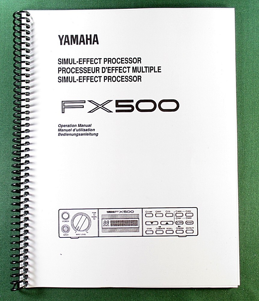 Yamaha FX500 Instruction Manual: 28 Pages & Protective Covers!