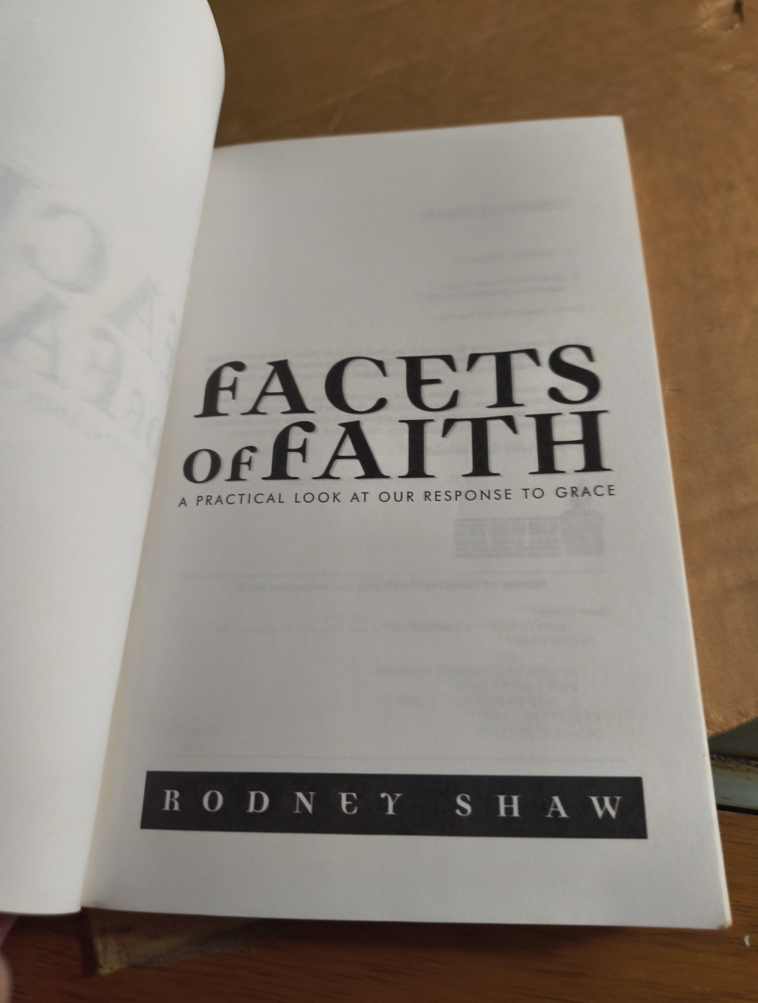 Facets of Faith by Rodney Shaw (1999, Trade Paperback)