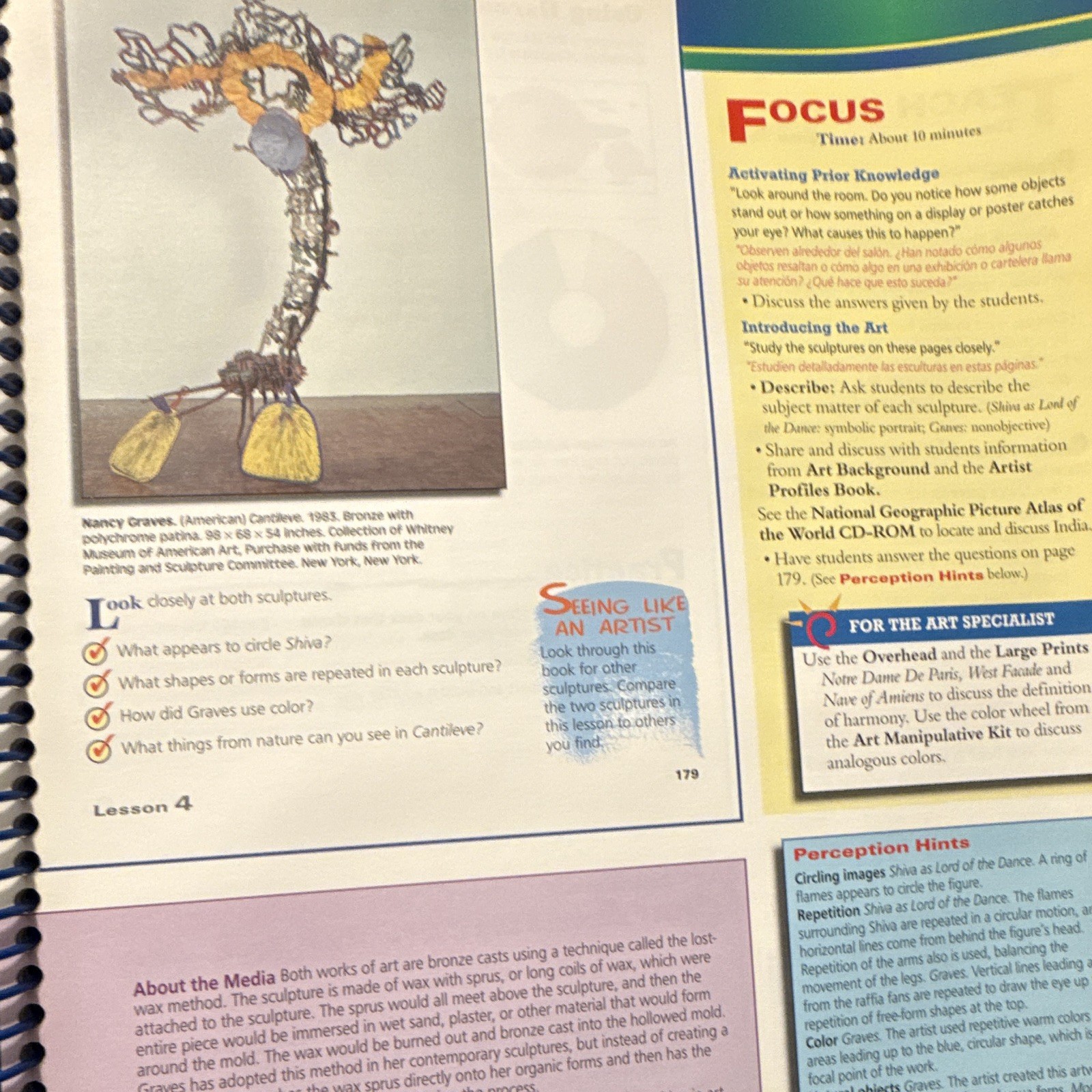 Art Connections Level 4 SRA/McGraw-Hill Teacher’s Ed Spiral Bound 1998 Very Good