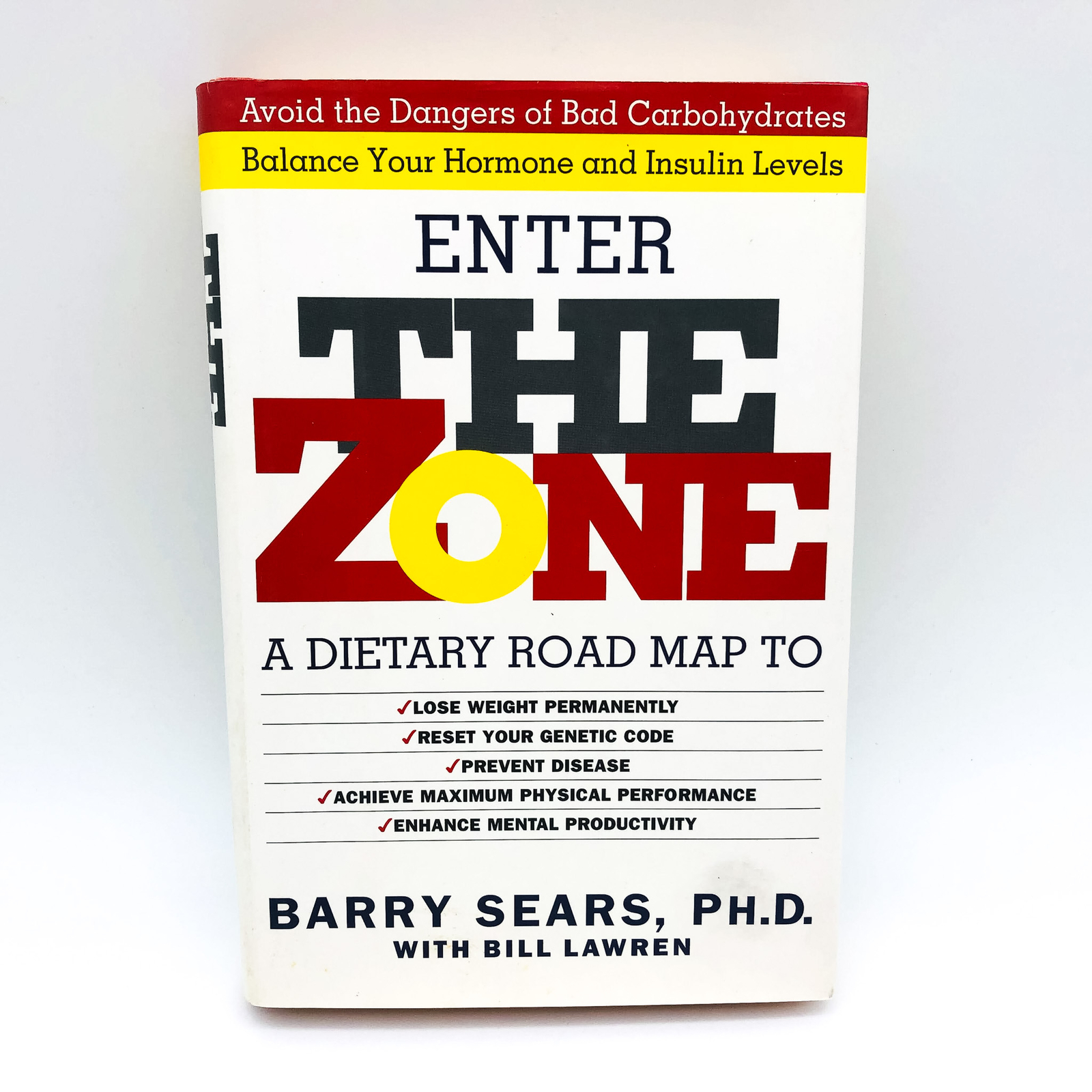 Enter The Zone Hardcover Barry Sears PHD 1995 Nutrition Health Calories Dieting