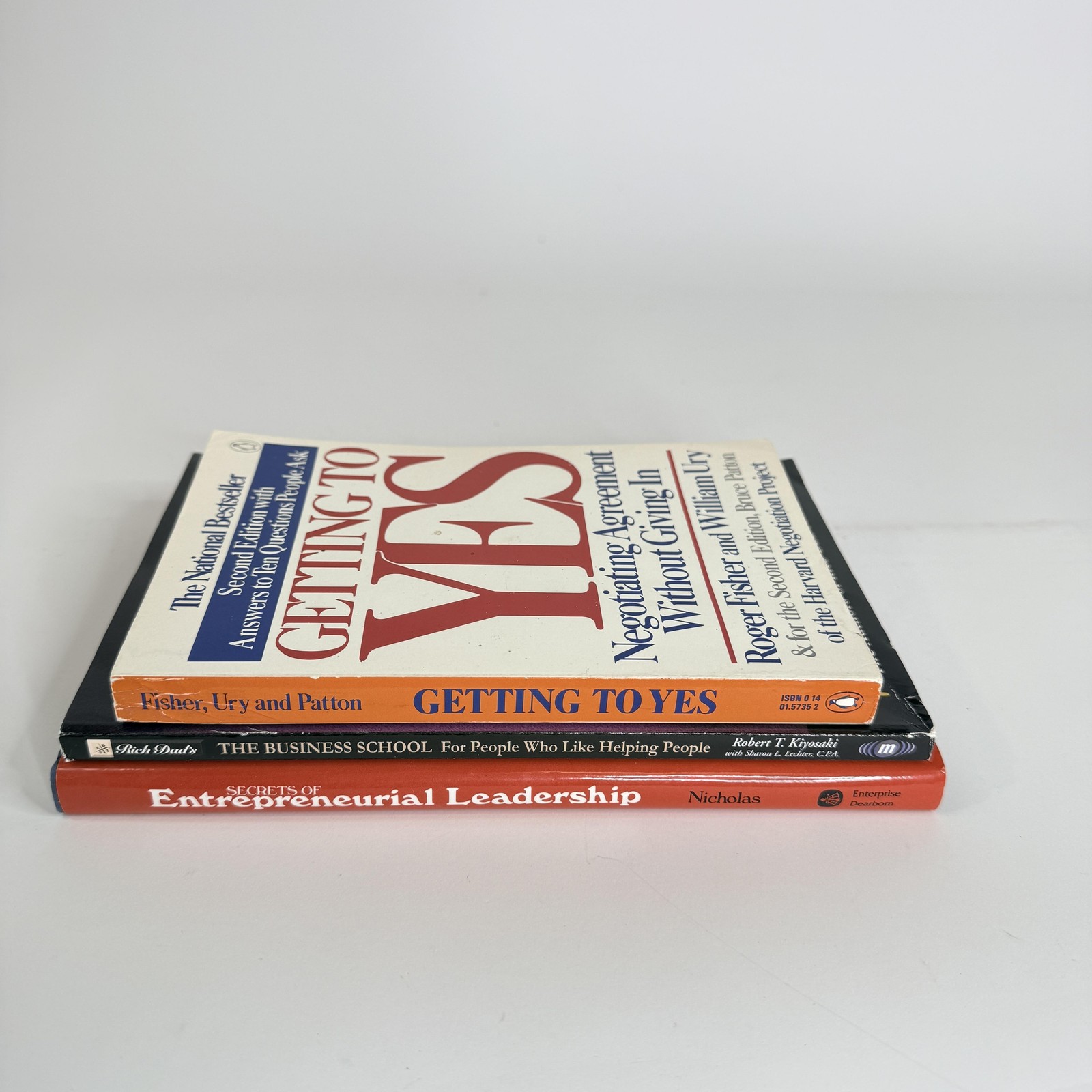 Lot 3 Business Leadership Negotiation Books Kiyosaki Fisher Ury PB