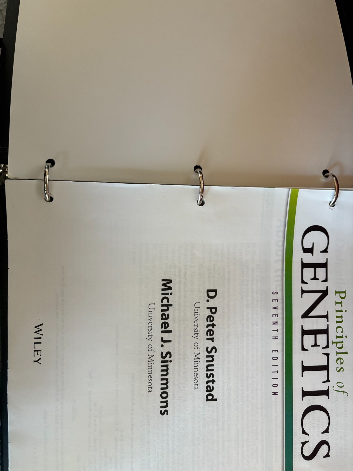 Principles of GENETICS Seventh Edition