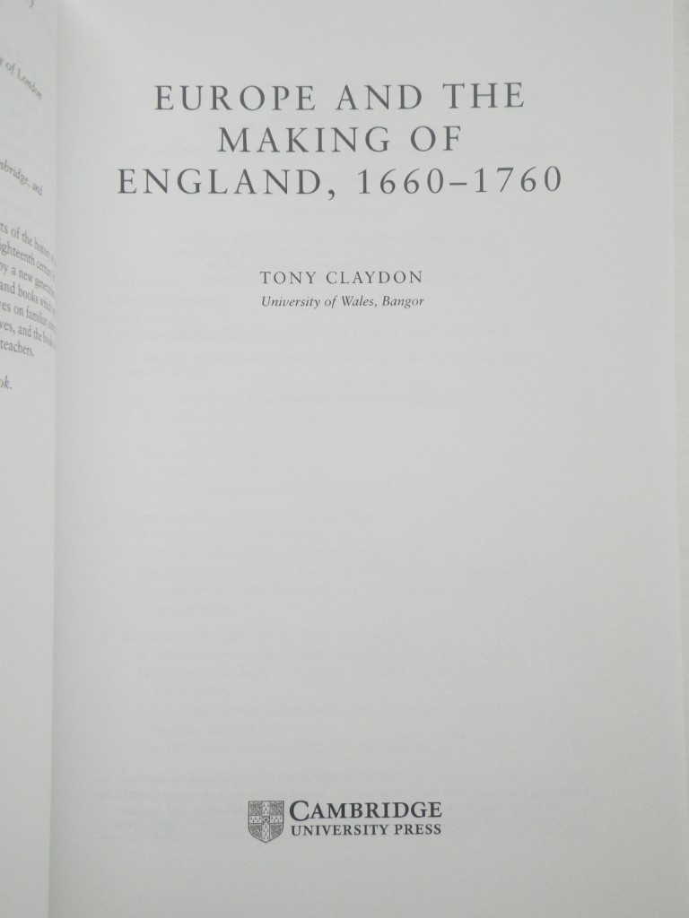 Europe and the Making of England, 1660–1760 (Cambridge Studies in Early Modern..