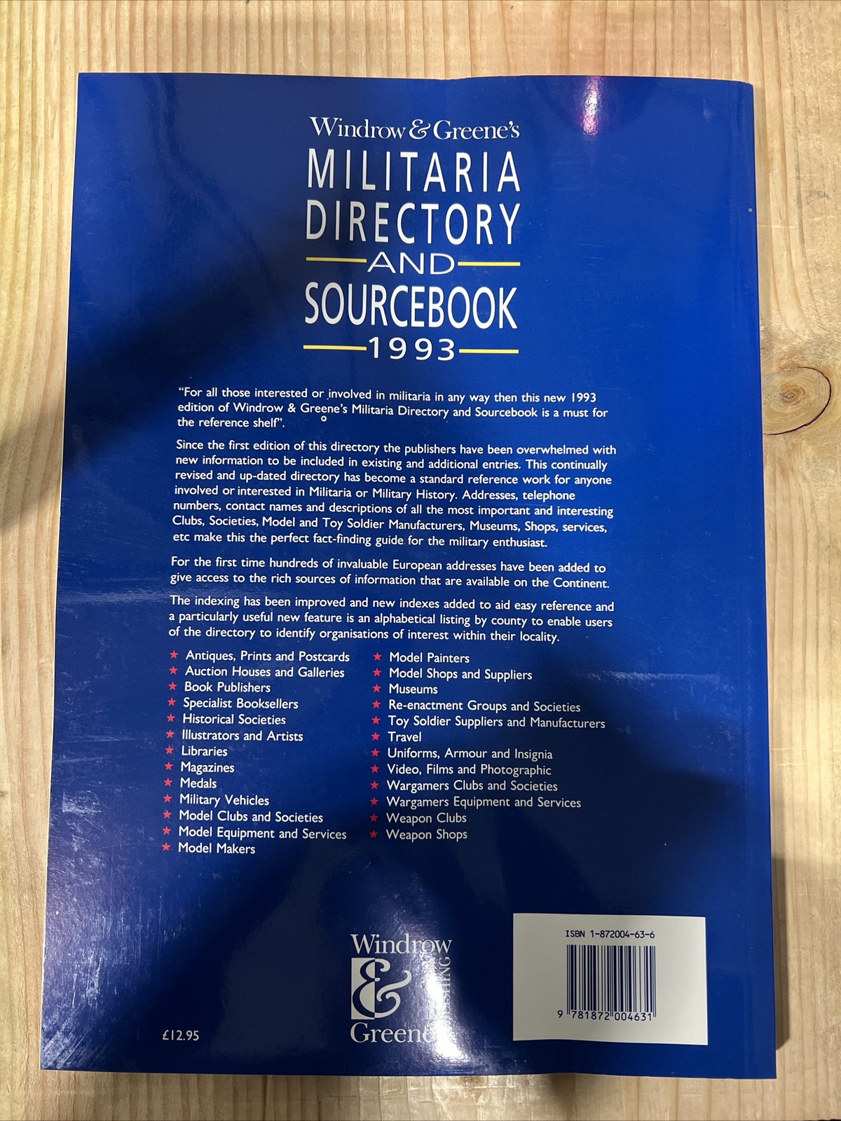 United Kingdom Militaria Directory and Sourcebook 1993, , Used; Very Good Book