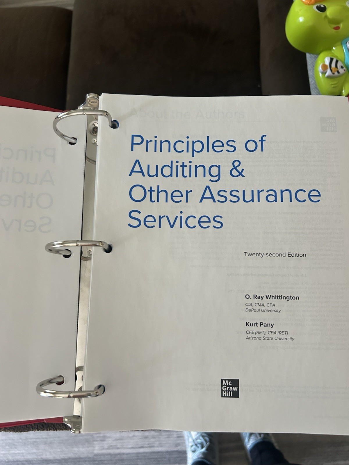 Principles of Auditing & Other Assurance Kurt Pany & Ray Whittington
