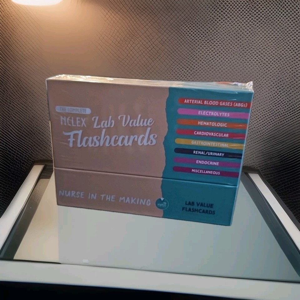 The Complete Nursing NCLEX Lab Value Flashcards NEW 60+ cards