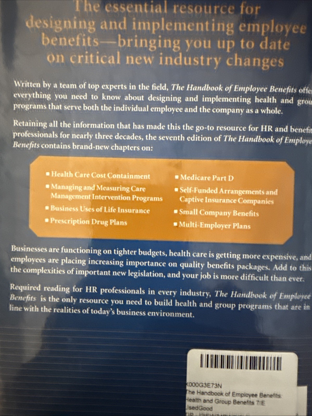 The Handbook of Employee Benefits Hardcover Seventh Edition