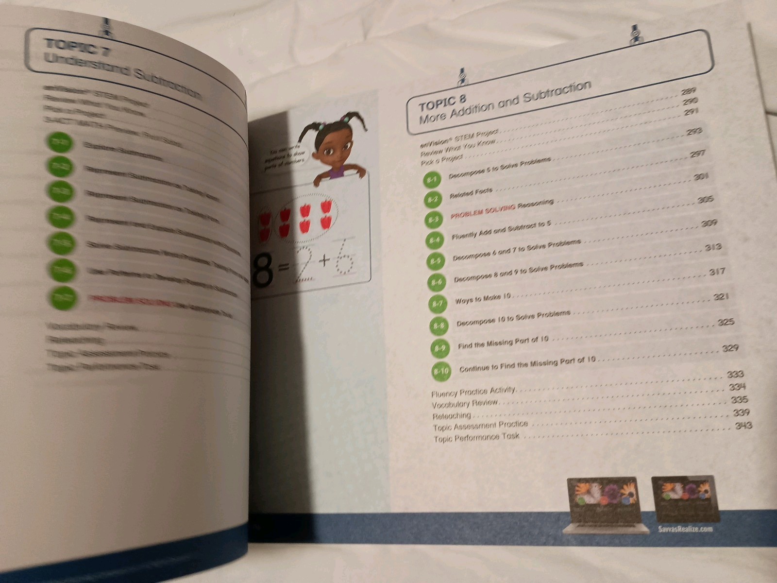 enVision Mathmatics Grade K Volume 1 Student Book & Additional Workbook