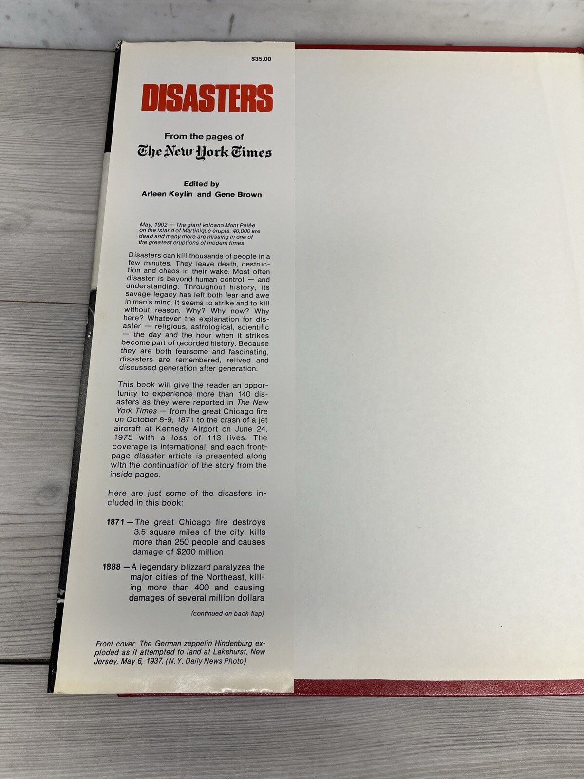 The New York Times – Page One The Major Events 1920-1975 – Disasters – Lot Of 3.