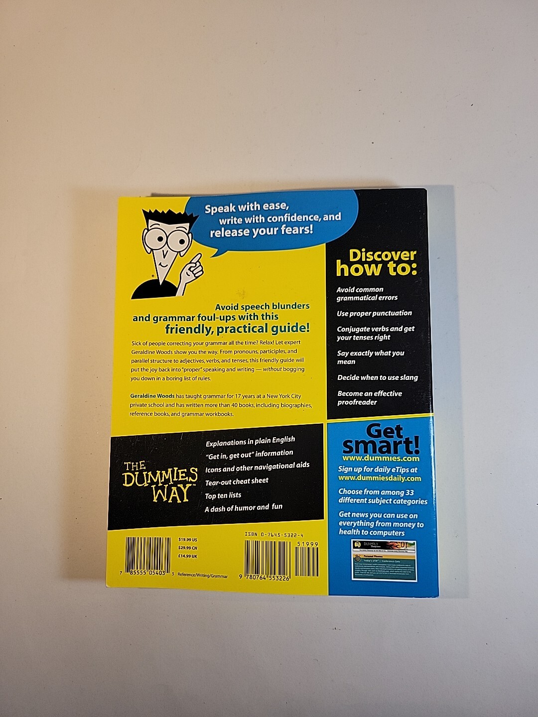 English Grammar for Dummies by Geraldine Woods (2001, Trade Paperback)