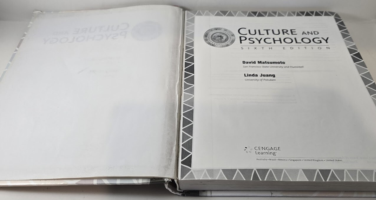 Culture and Psychology by David Matsumoto and Linda Juang | Feb 16, 2016