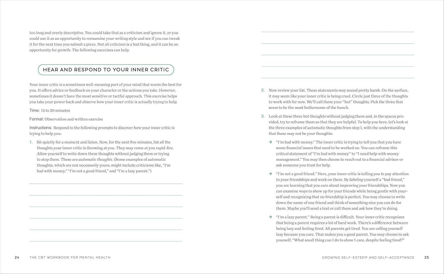 The CBT Workbook for Mental : Evidence-Based Exercises to Transform Negative Tho