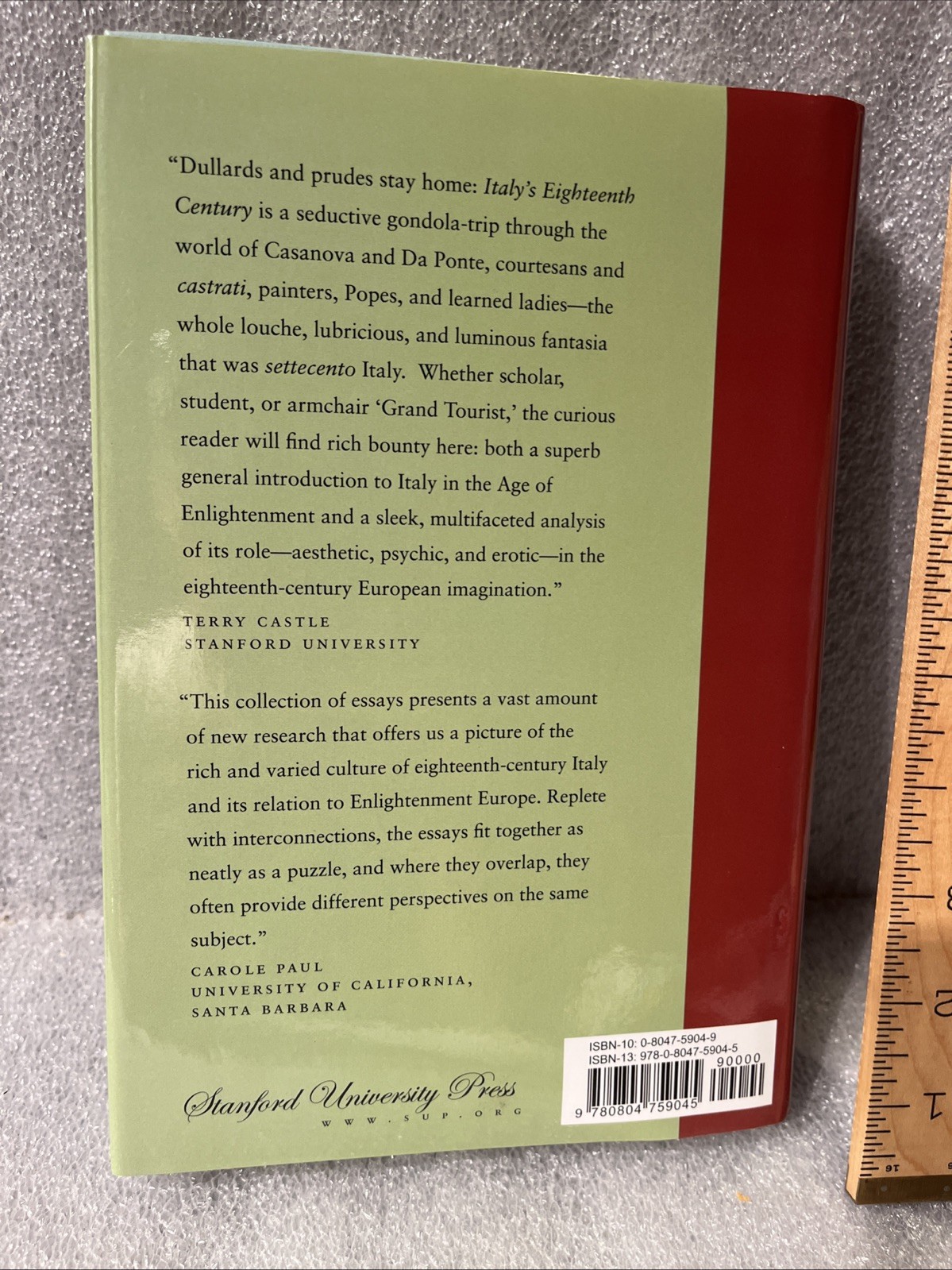 Italy’s Eighteenth Century : Gender and Culture in the Age of the Grand Tour HC