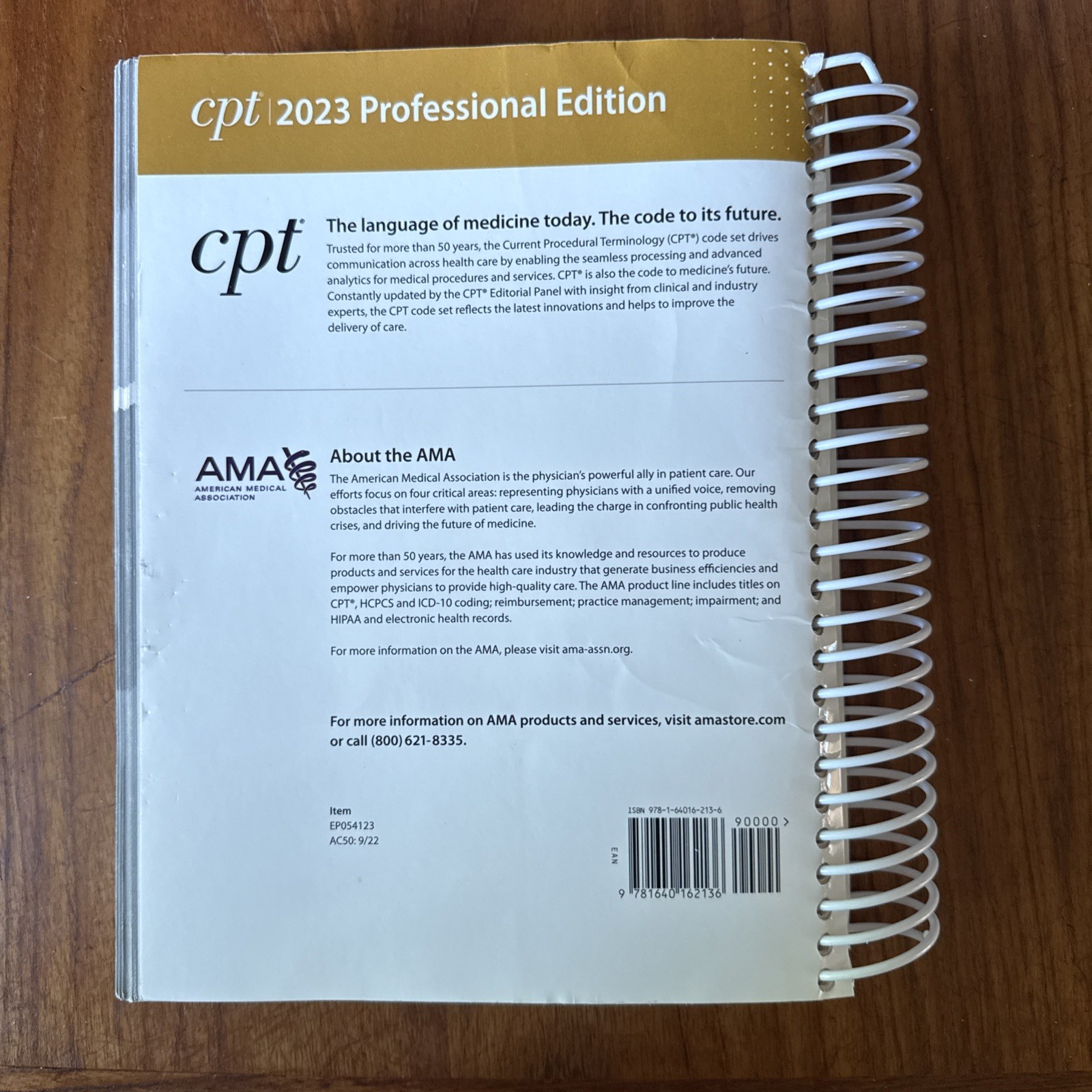 CPT 2023 Professional Edition AMA Spiralbound Codebook 9781640162136 Clean Pages