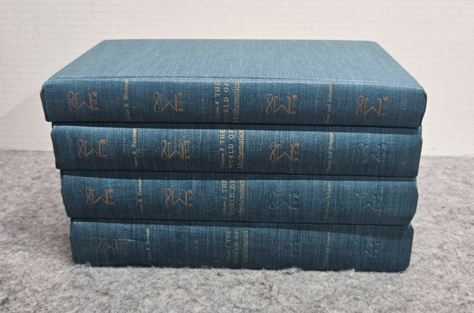The World of Mathematics Volumes 1-4 by James R. Newman 1956 Hardcover Vintage