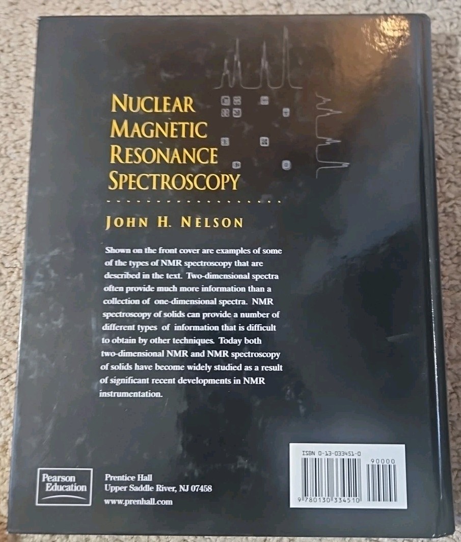 Nuclear Magnetic Resonance Spectroscopy by John Nelson Hardcover
