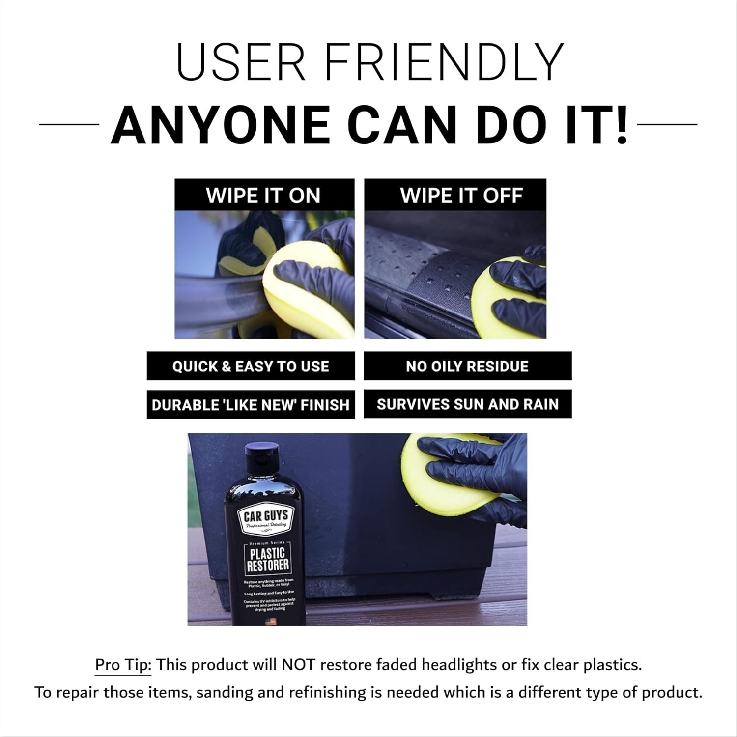 8 Oz User-Friendly Plastic Restorer – No Oily Mess, Perfect Finish for Interiors