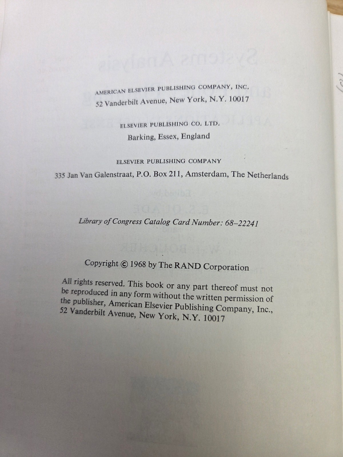 Vintage systems analysis book collection (MIT Press, RAND Corp, etc.)