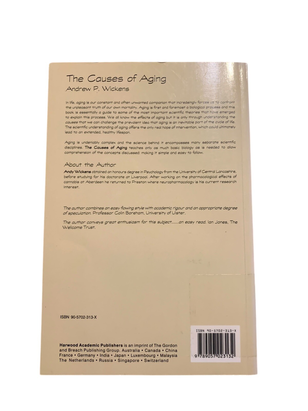 Causes of Aging by Andrew P. Wickens (1998, Trade Paperback) Hardwood Academic