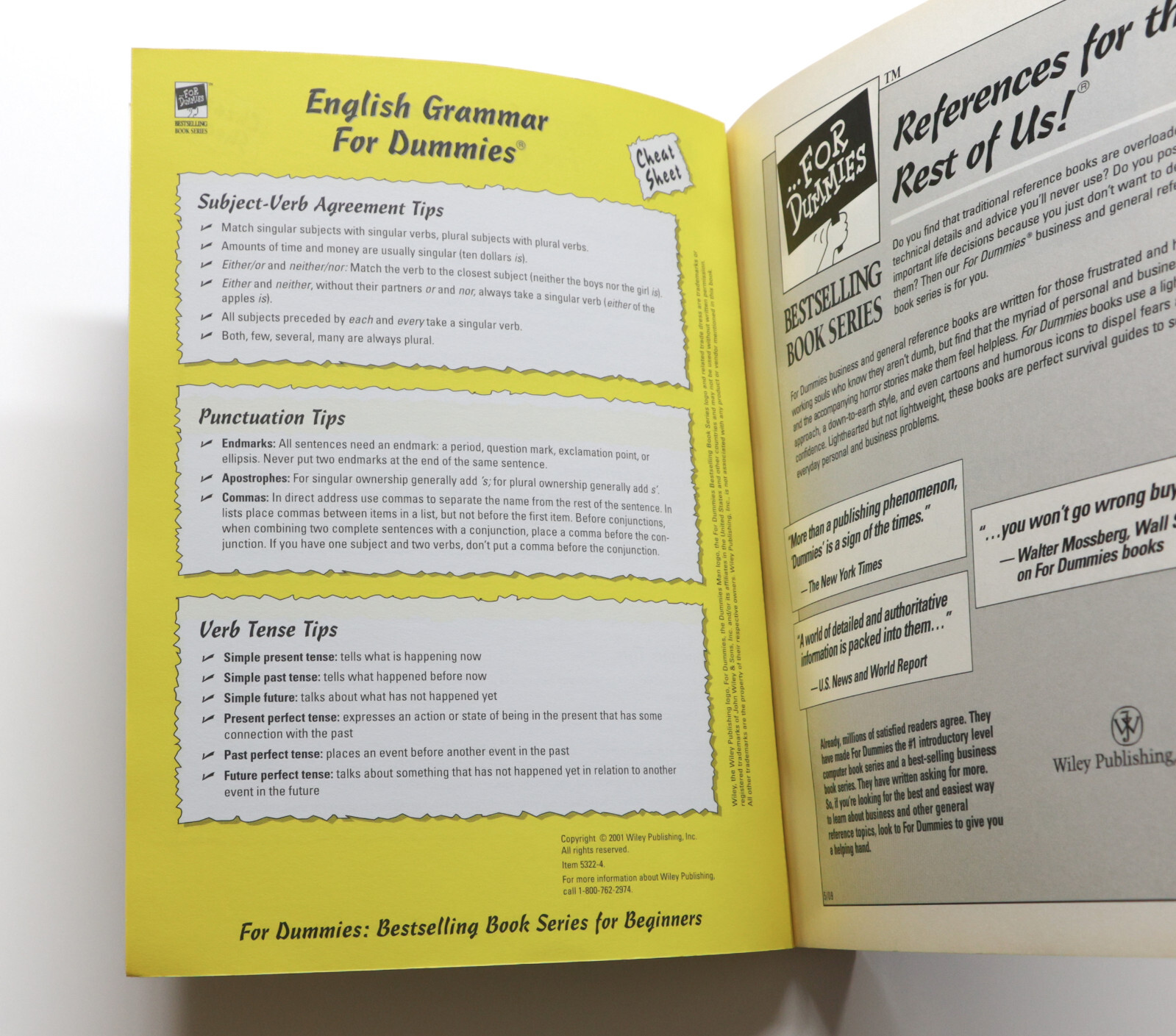 English Grammar For Dummies Geraldine Woods Paperback 2001