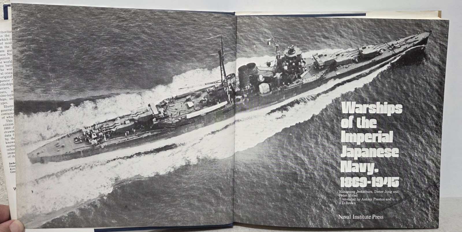 Warships Of The Imperial Japanese Navy 1869-1945 Hardcover Book DJ 1992 Illus.