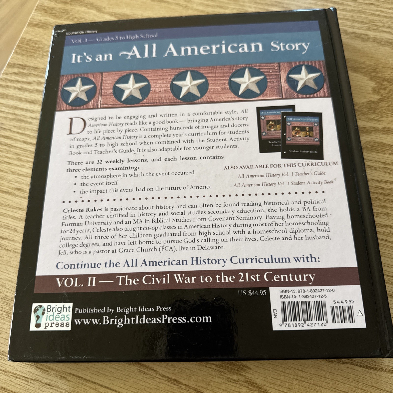 ALL AMERICAN HISTORY volumes 1 & 2 , student readers , Teachers Keys 1 & 2