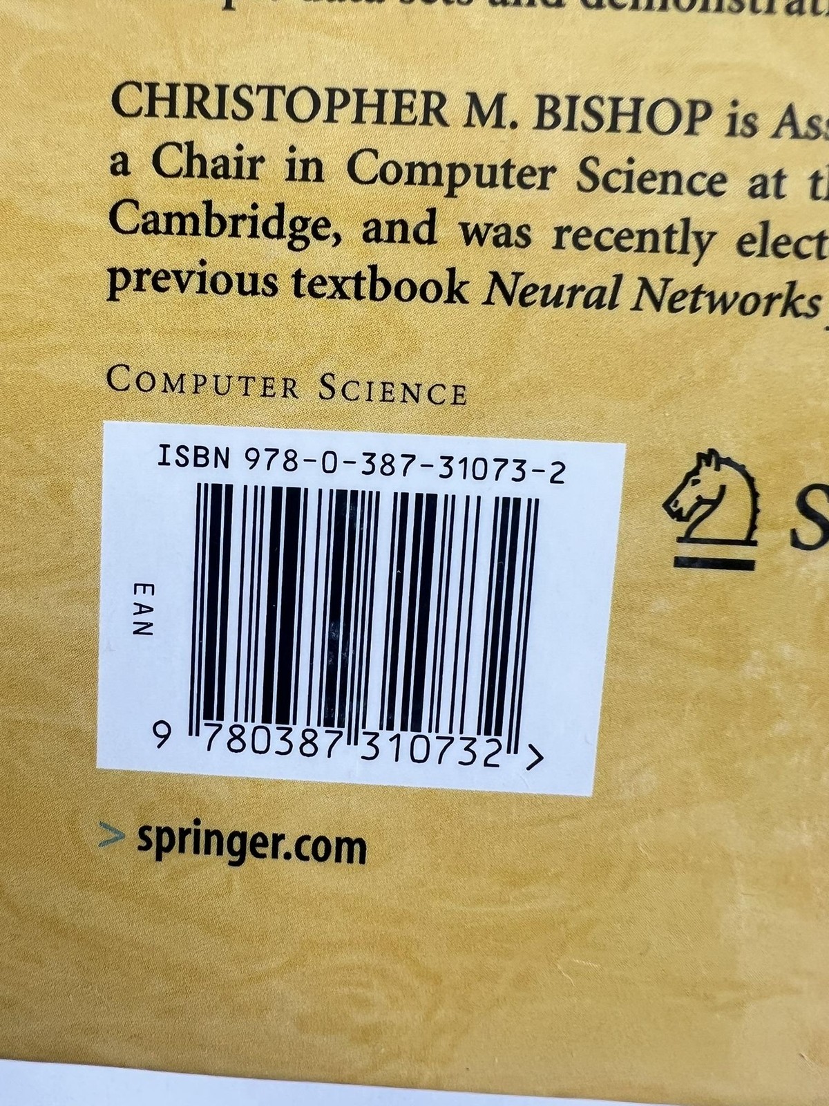 Pattern Recognition And Machine Learning Bishop Springer Brown/Black HC 2006