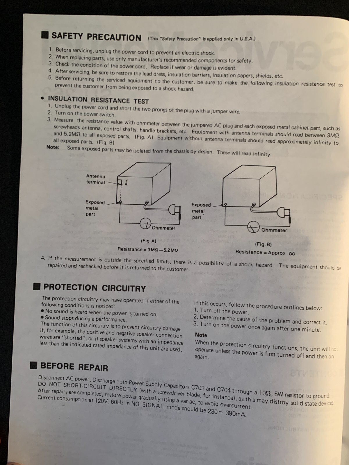 Panasonic SU-363 – Stereo Integrated Amplifier ORIGINAL Service Manual – 1987