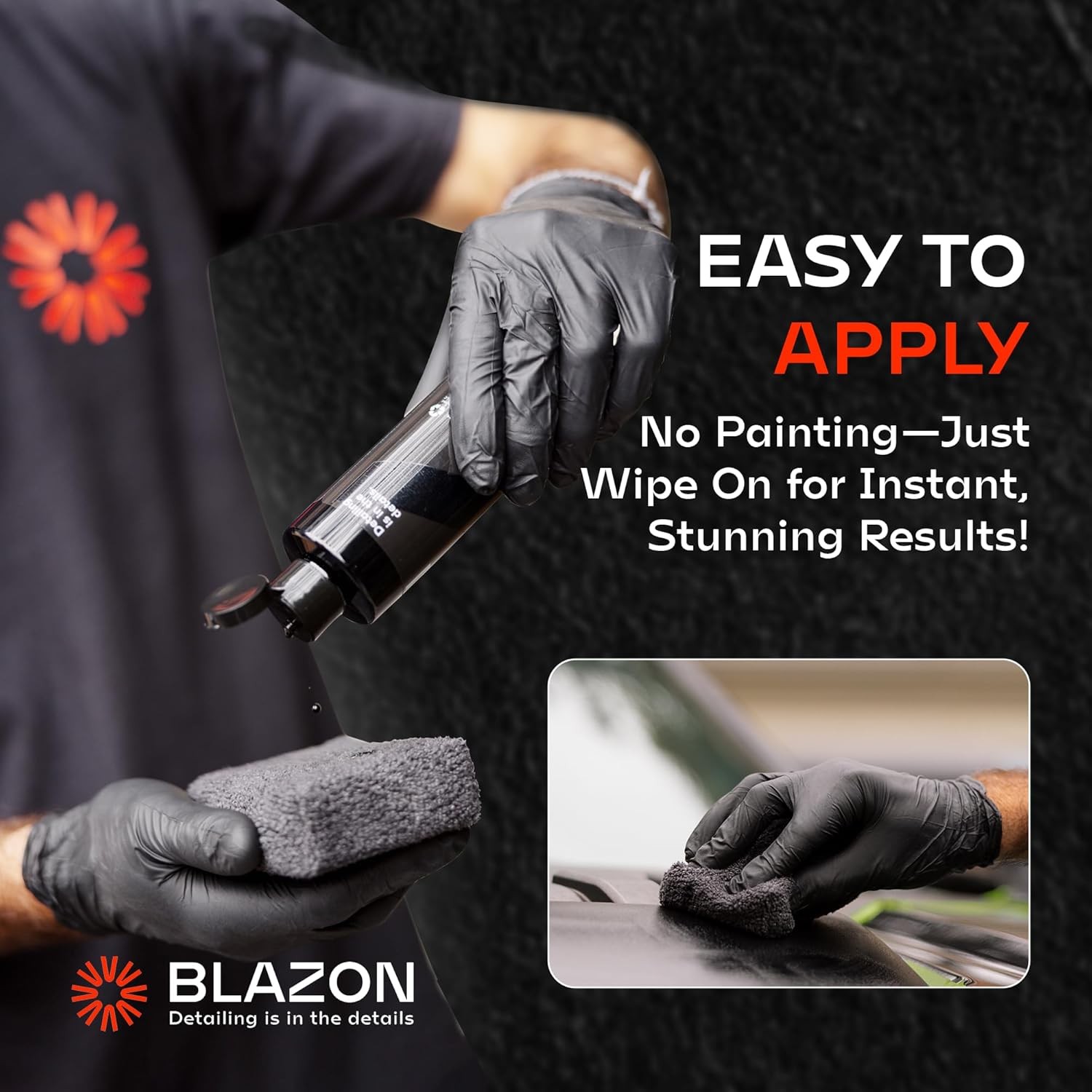 BLAZON Black Trim Restorer 8 oz – Dye-Infused Solution for Car Trim