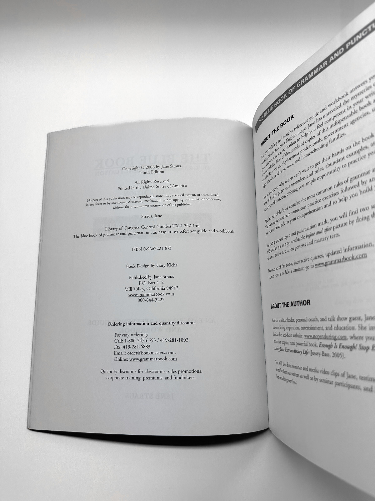 The Blue Book of Grammar and Punctuation Jane Straus 9th Edition 2006