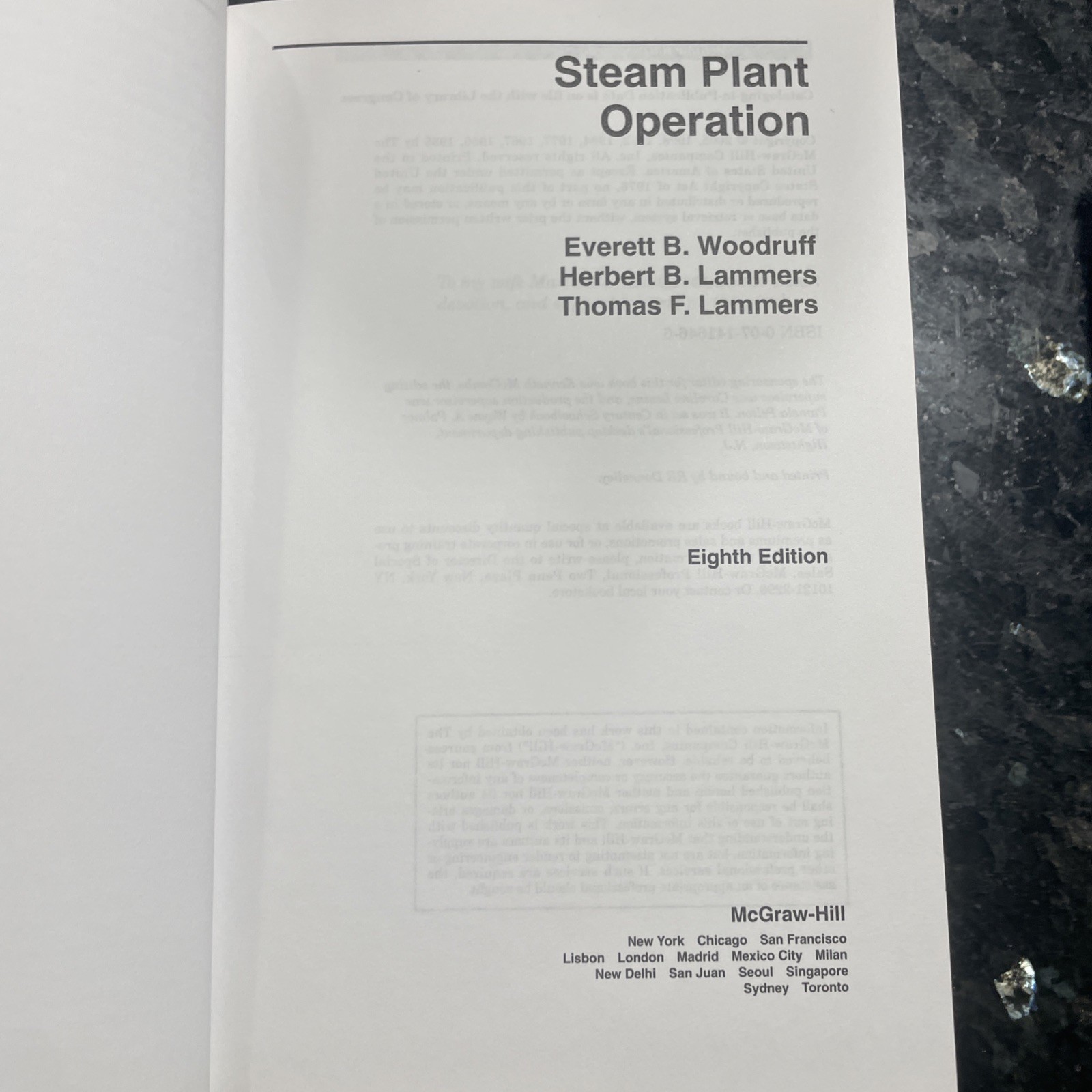 Steam Plant Operation Eighth Edition by Herbert B. Lammers, Everett B. Woodruff