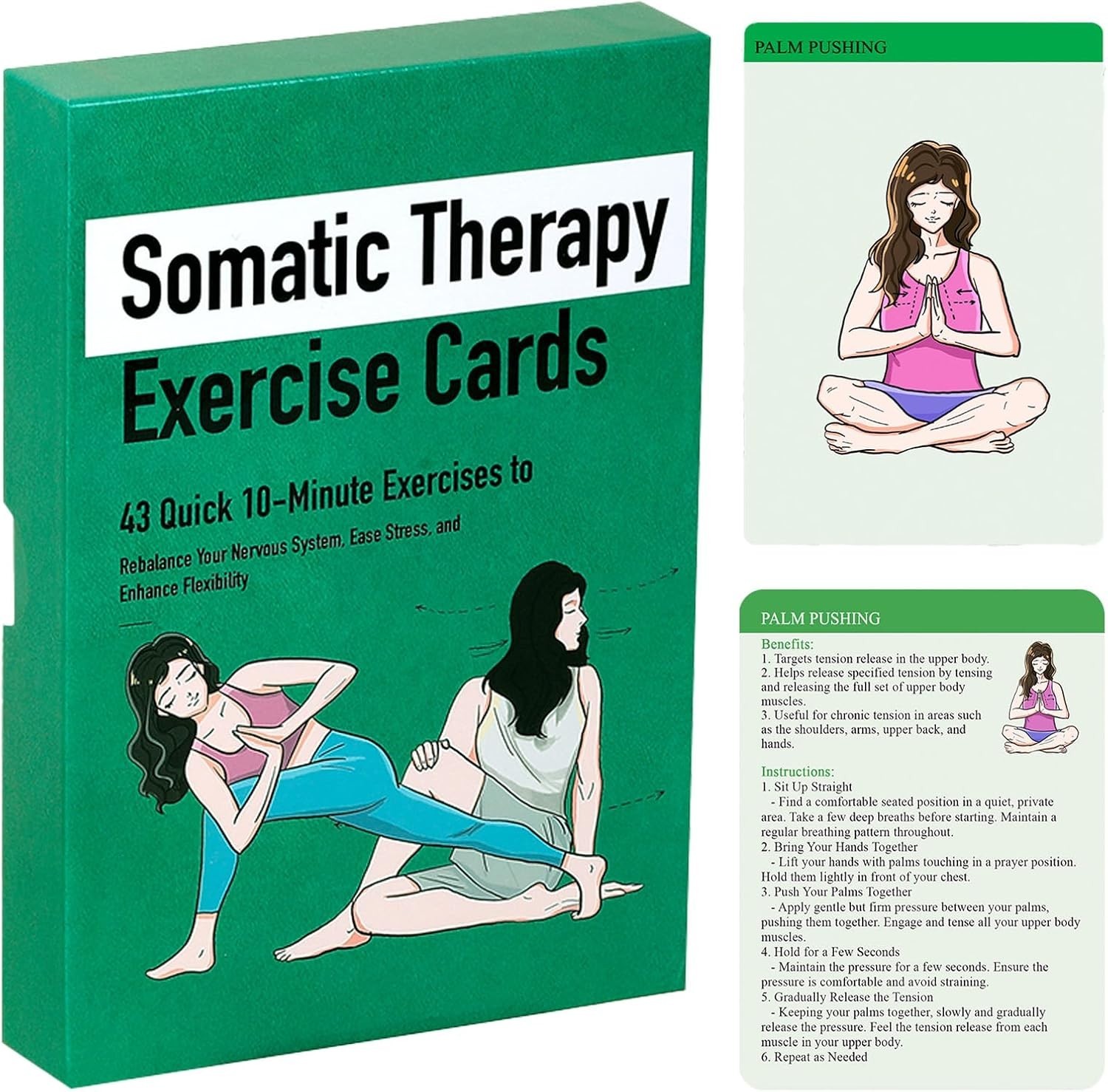 GiftNest Somatic Therapy Exercise Cards – 43 Quick Exercises for Stress Relief