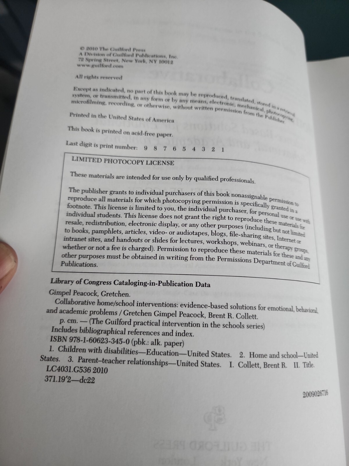 Collaborative Home/School Interventions: Evidence