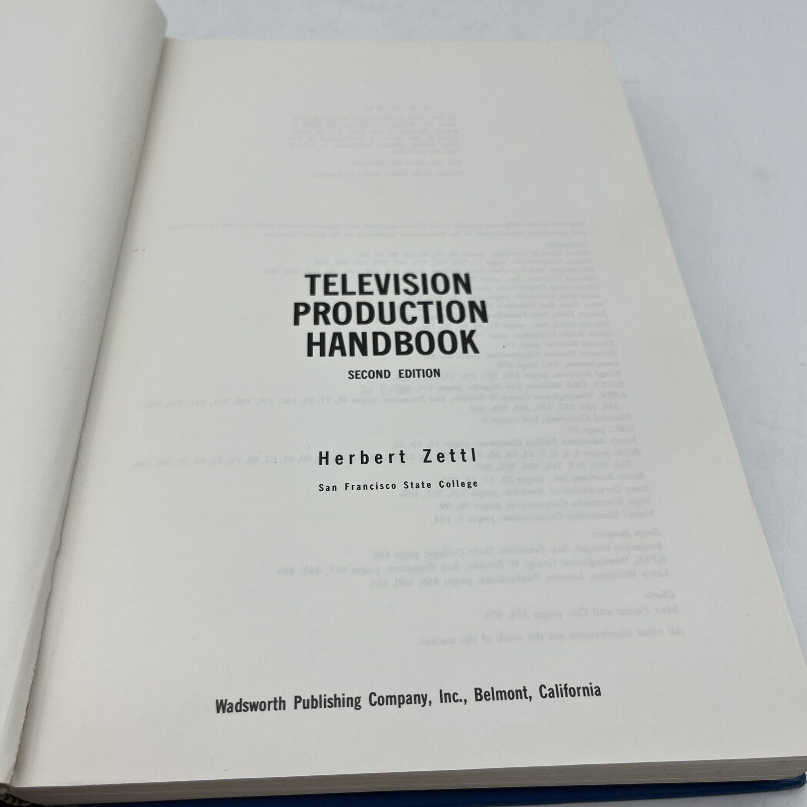 Television Production Handbook 2nd Edition Herbert Zettl Vintage 1968 *No DJ