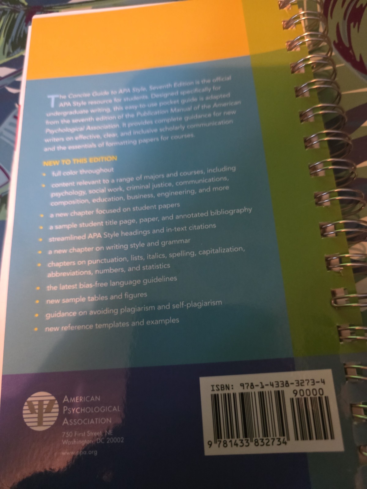 Concise Guide to APA Style 7th Edition for Students OFFICIAL Spiral