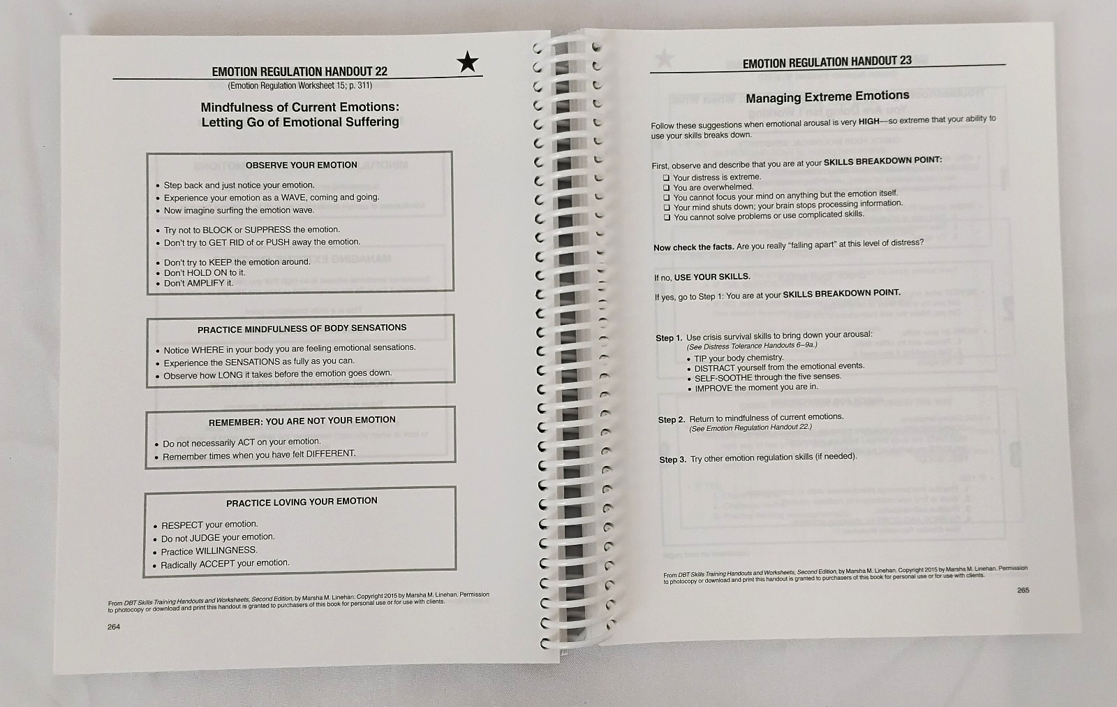 DBT Skills Training Handouts and Worksheets Spiral Bound 2nd Edition #W4410