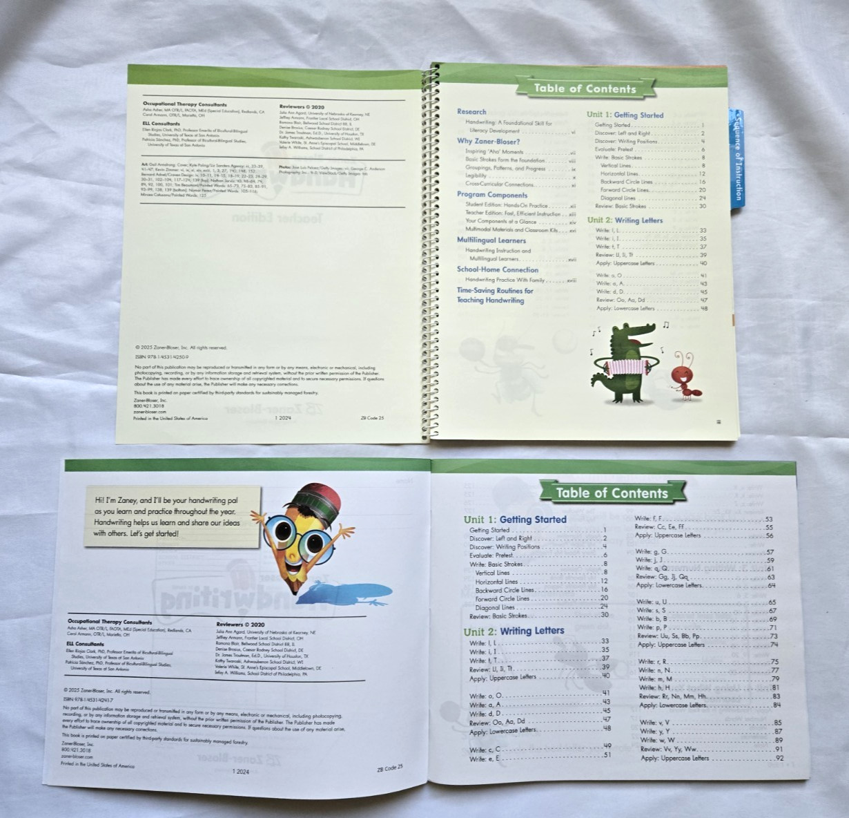 Zaner-Bloser Handwriting Kindergarten Teacher Edition & Student Workbook 2020