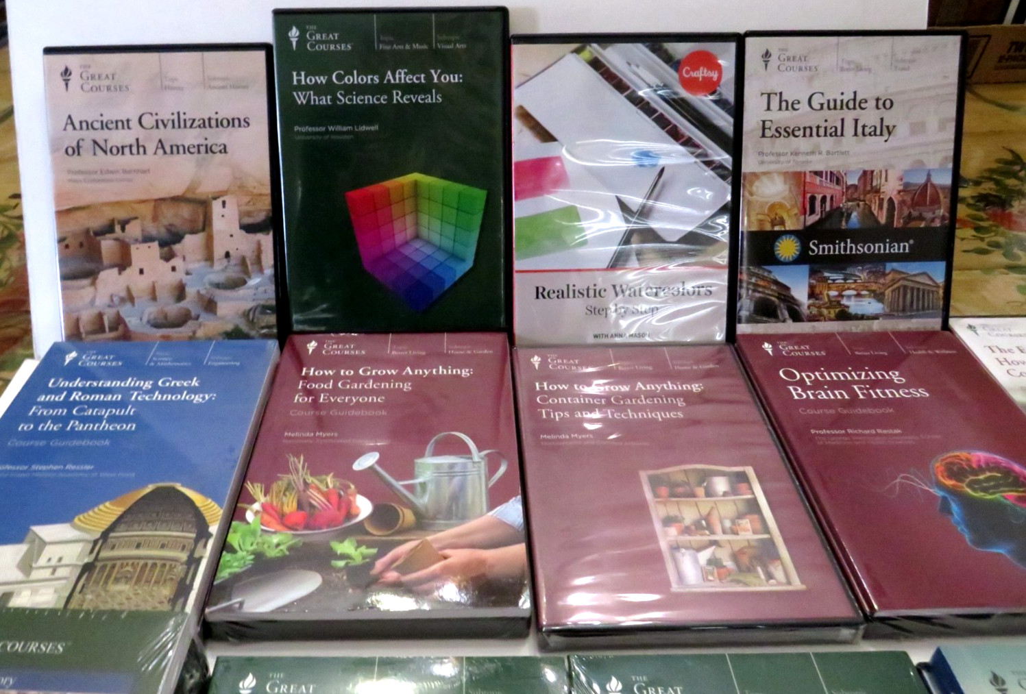 THE GREAT COURSES DVD LOT WITH BOOKS- LARGE GROUPING OF FACTORY SEALED SETS
