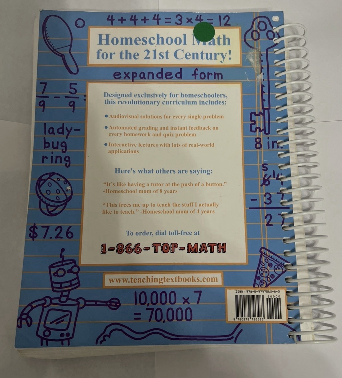 Teaching Textbooks 3rd grade Math 3 Complete Set text,CD’s Answer Book Pre owned