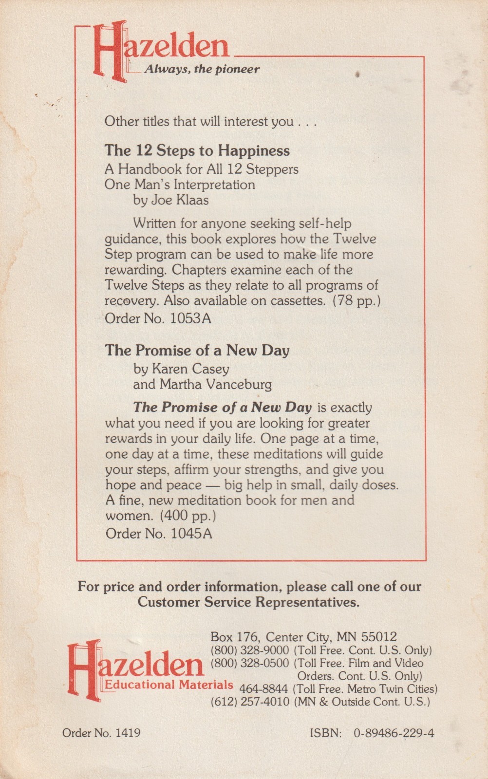 The Twelve Steps for Smokers by Jeanne E., Hazelden, 1984 1st, 16 pages, G
