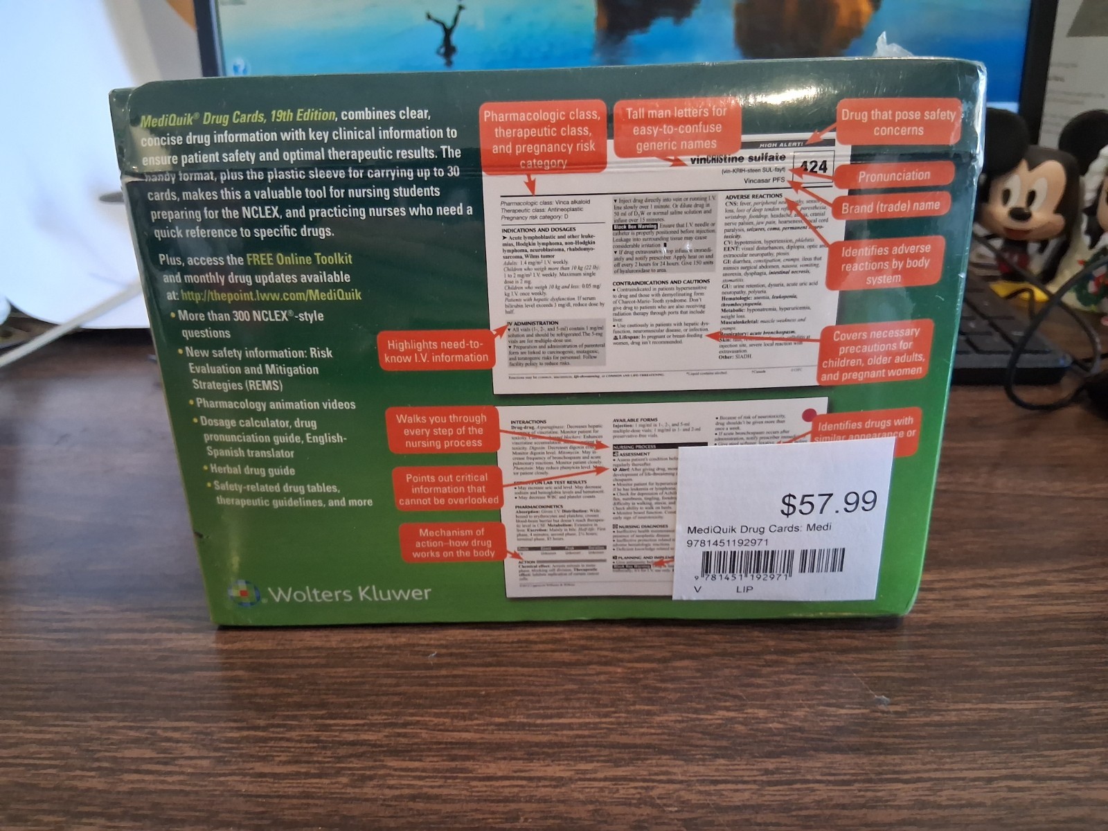 MEDIQUIK DRUG CARDS Nursing Reference Medications 19th edition Kluwer SEALED BOX